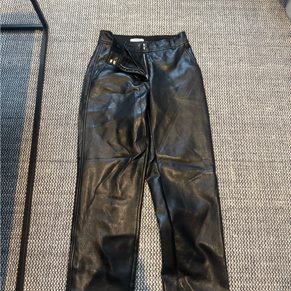Babaton Black Leather Pants